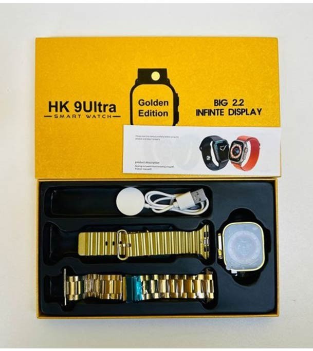 HK 9Ultra Smartwatch Golden Edition (Dual Straps)