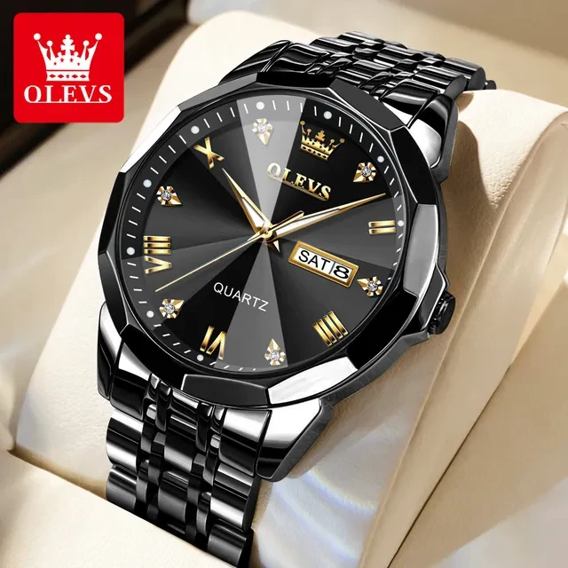 OLEVS 9931G New Exclusive Design Quartz Watch for Men (Full Black)